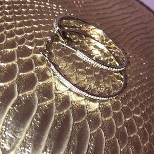 Faux diamond hoop earrings